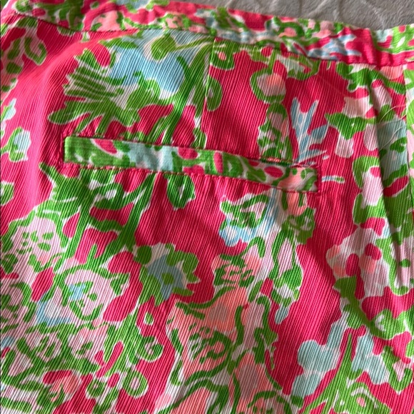 Lilly Pulitzer Pink and Green Floral Athletic Shorts - Picture 4 of 10